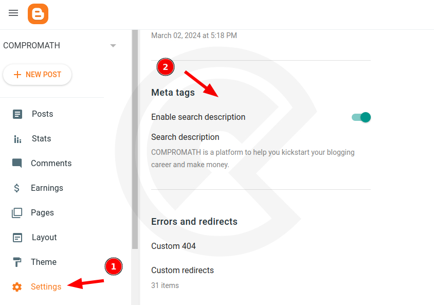 Meta tags Enable search description Meta tags Enable search description