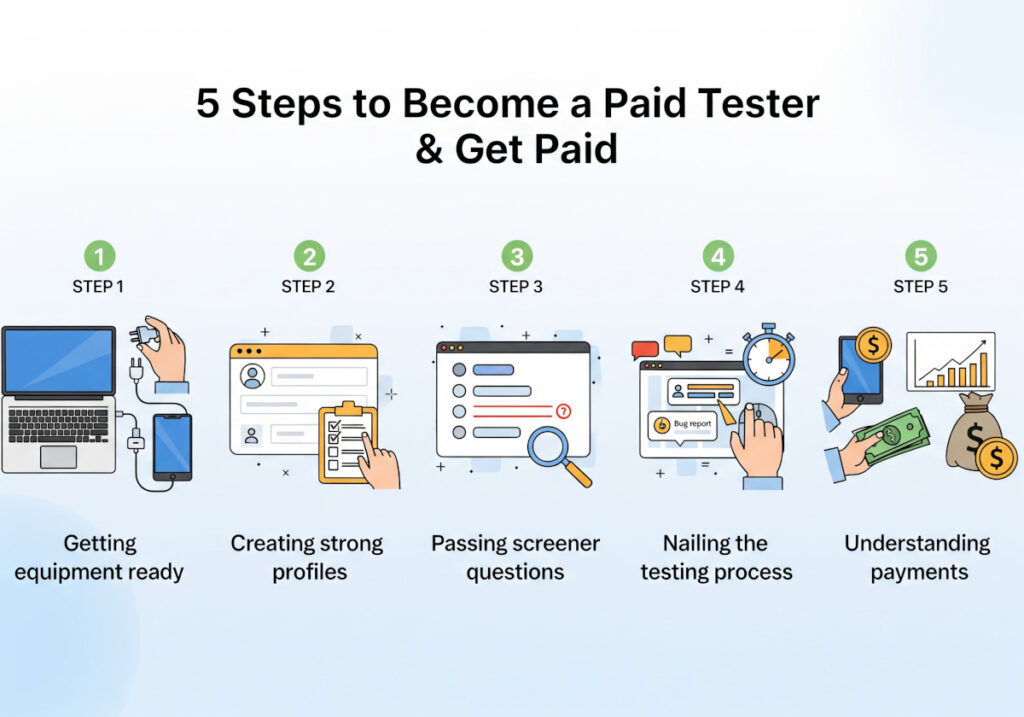 5 Steps to Become a Paid Tester