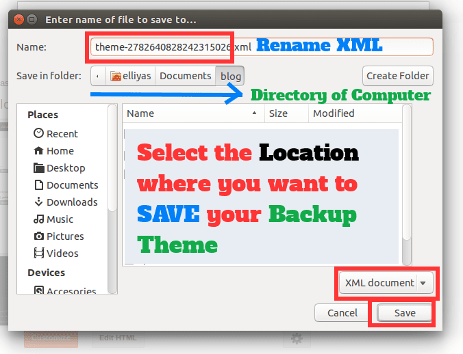 download xml blogger theme to computer
