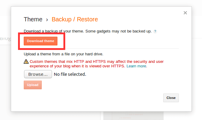 download blogger theme to restore