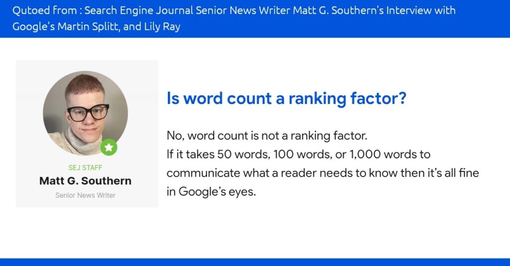 is word count a ranking factor