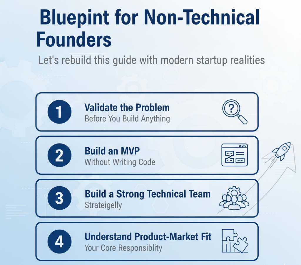 How to Start a Tech Startup as a Non-Technical Person (2026 Edition) 2 Blueprint for Non Technical Founders