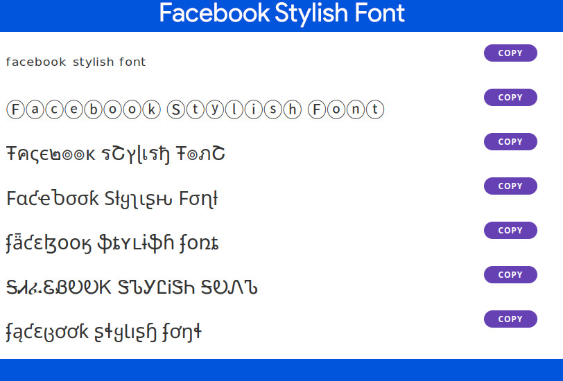 Facebook Stylish Font facebook stylish font