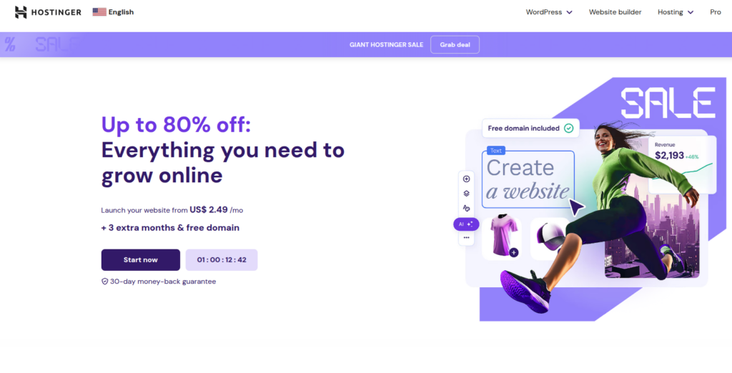 Hostinger cloud WordPress hosting for beginners and growing sites