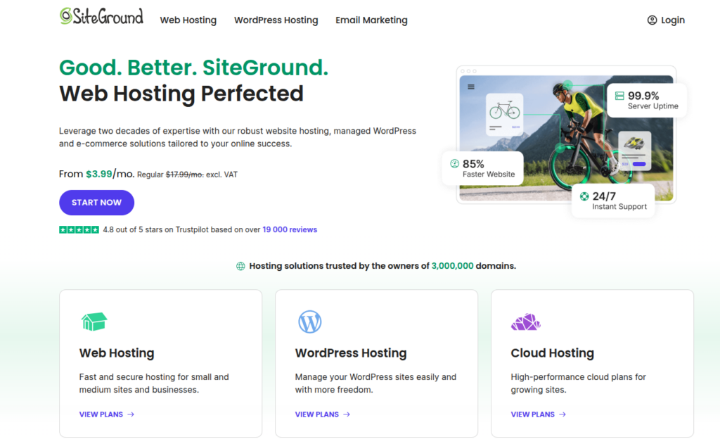SiteGround cloud hosting powered by Google Cloud