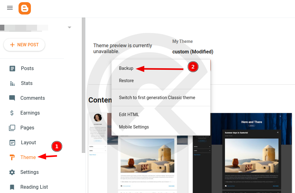 Download Blogger theme XML