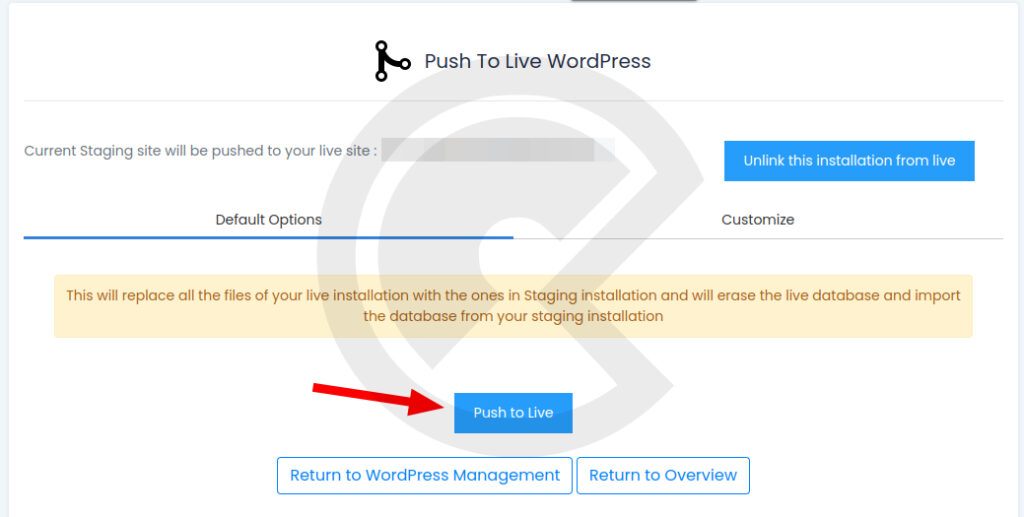 Move WordPress from staging to live