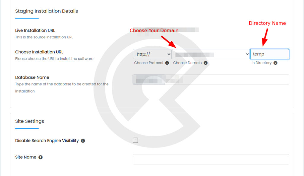 Staging WordPress domain setup