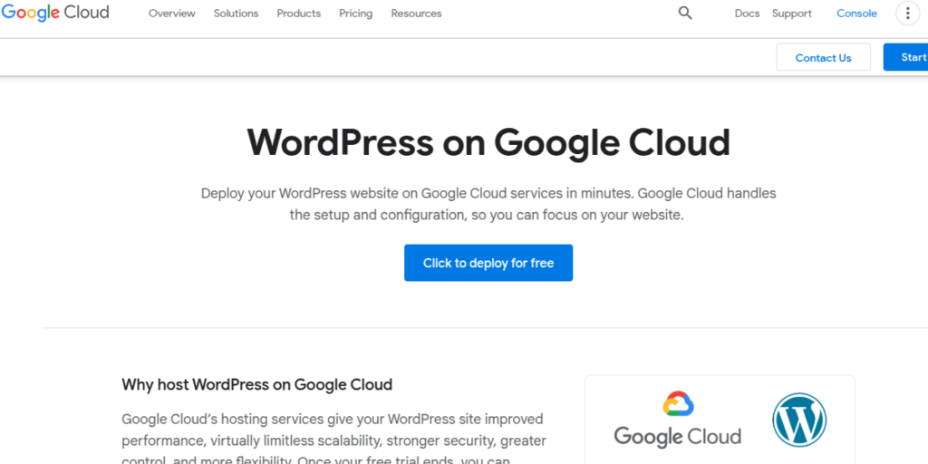 WordPress on Google Cloud infrastructure