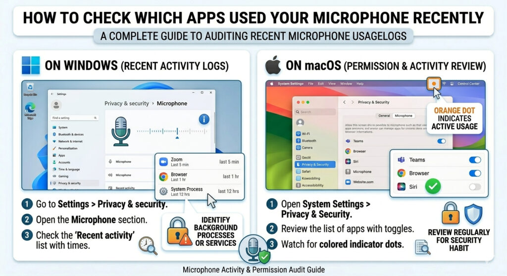 How to check which apps used your microphone recently