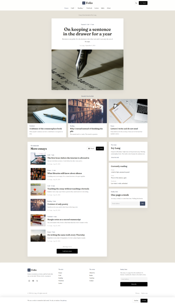 10+ Premium WordPress Themes for Blogs in 2026 10 Folio WordPress theme