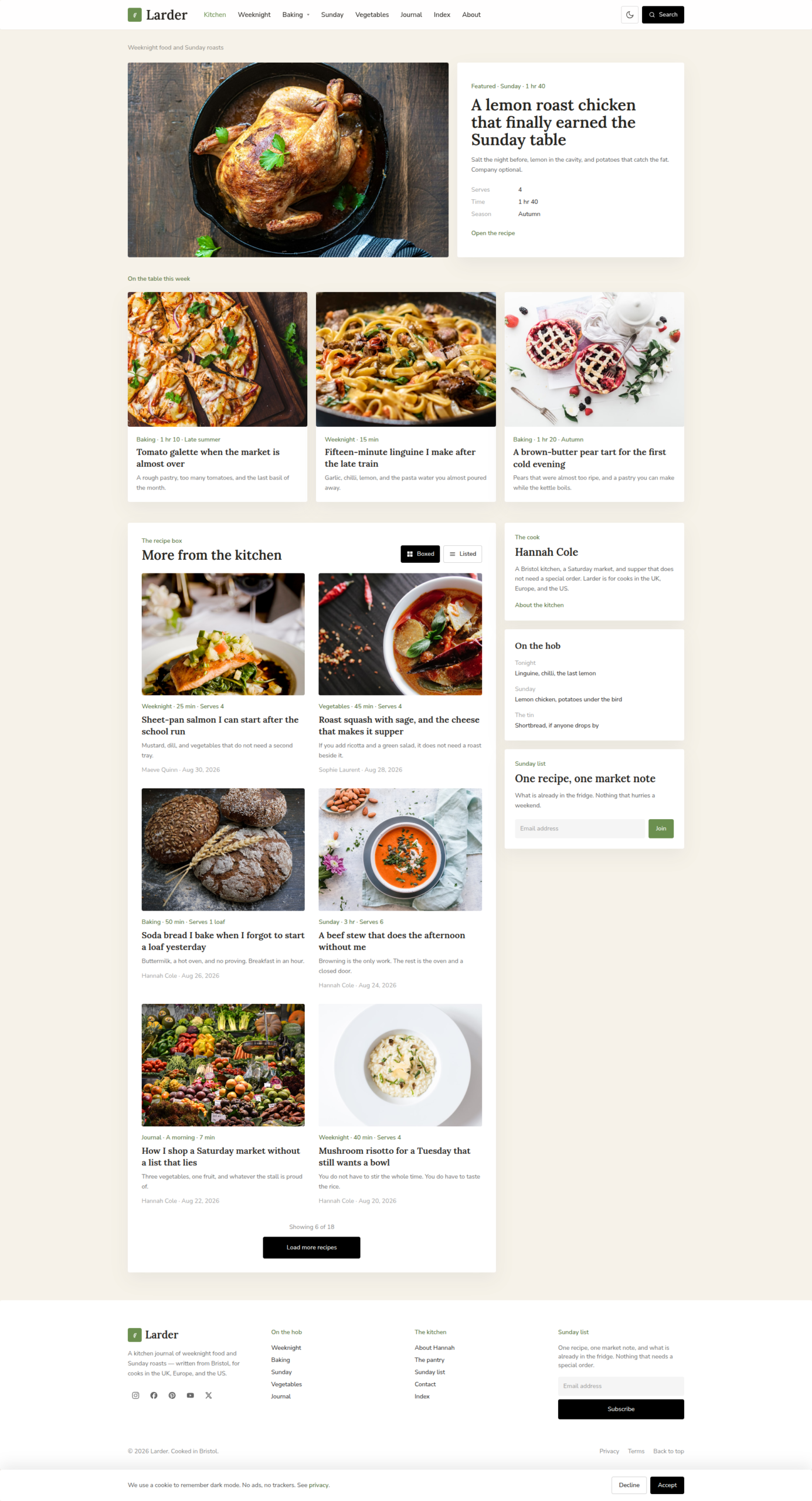 Larder WordPress theme for kitchen product affiliate blogs