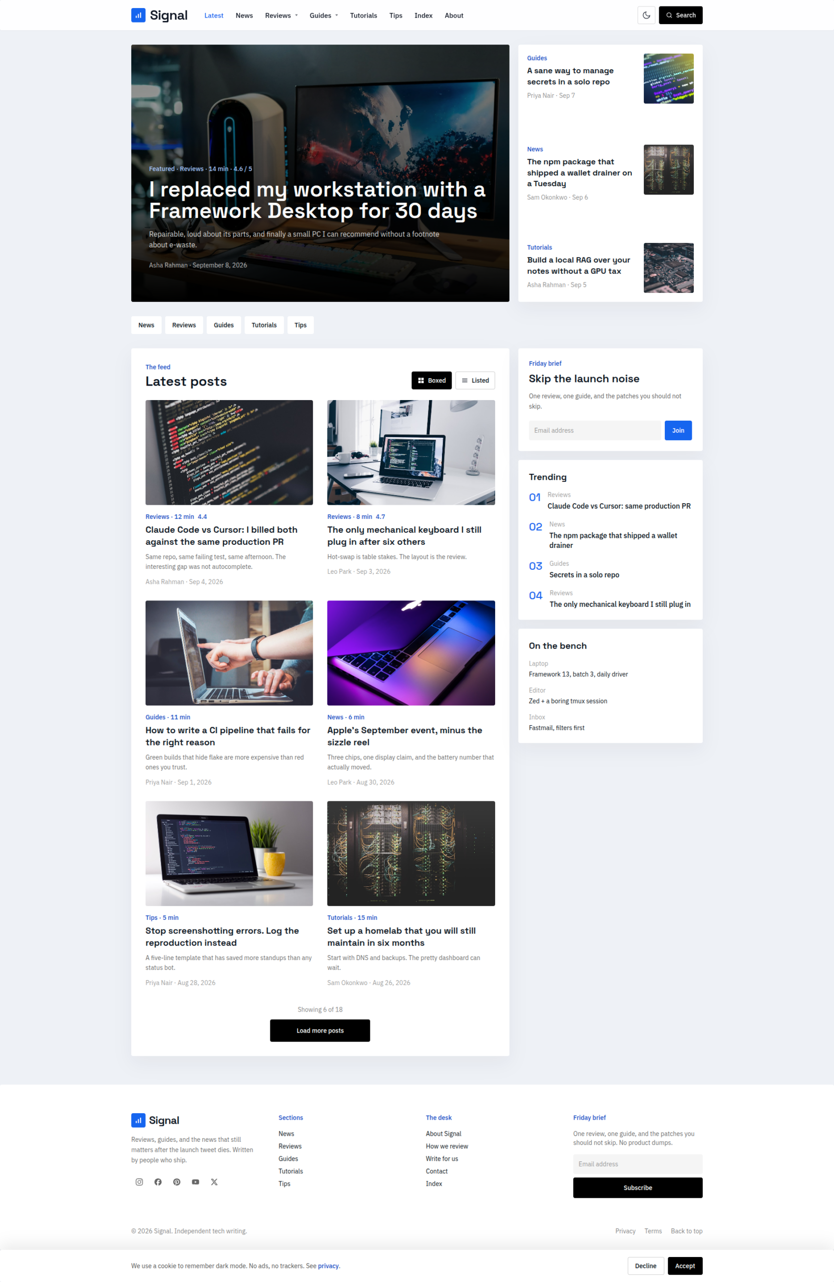 Signal WordPress theme for Amazon affiliate websites