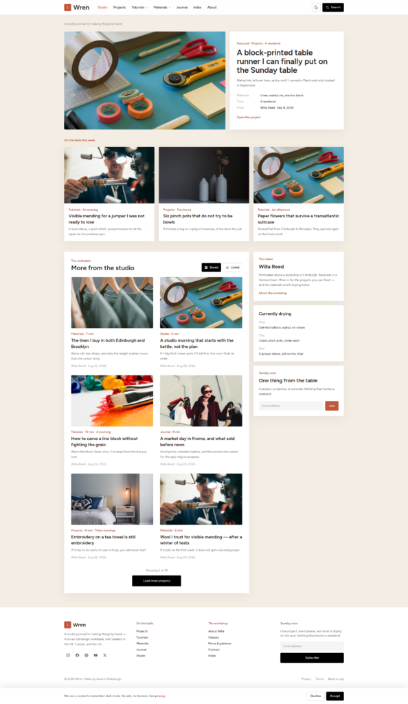 10+ Premium WordPress Themes for Blogs in 2026 12 Wren WordPress theme